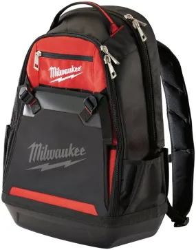 Milwaukee 48-22-8200 Jobsite Backpack, 9 in W, 24.4 in D, 15.4 in H, 35-Pocket, Nylon, Black/Red :EA: QUANTITY: 1
