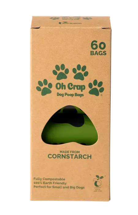 OH CRAP COMPOSTABLE Cornstarch Eco Friendly  DOG Puppy POOP Cat Kitten 60 BAGS