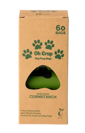 OH CRAP COMPOSTABLE Cornstarch Eco Friendly  DOG Puppy POOP Cat Kitten 60 BAGS