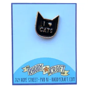 Pin - I ❤️ Cats (black)