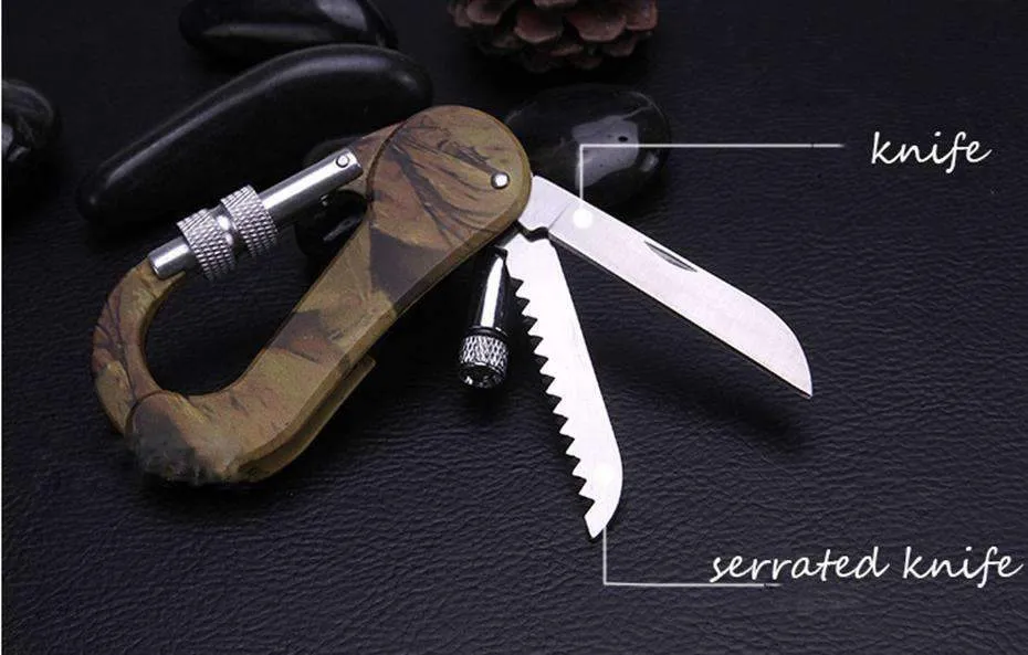 Quick-Draw Carabiner Multi Tools With Micro LED