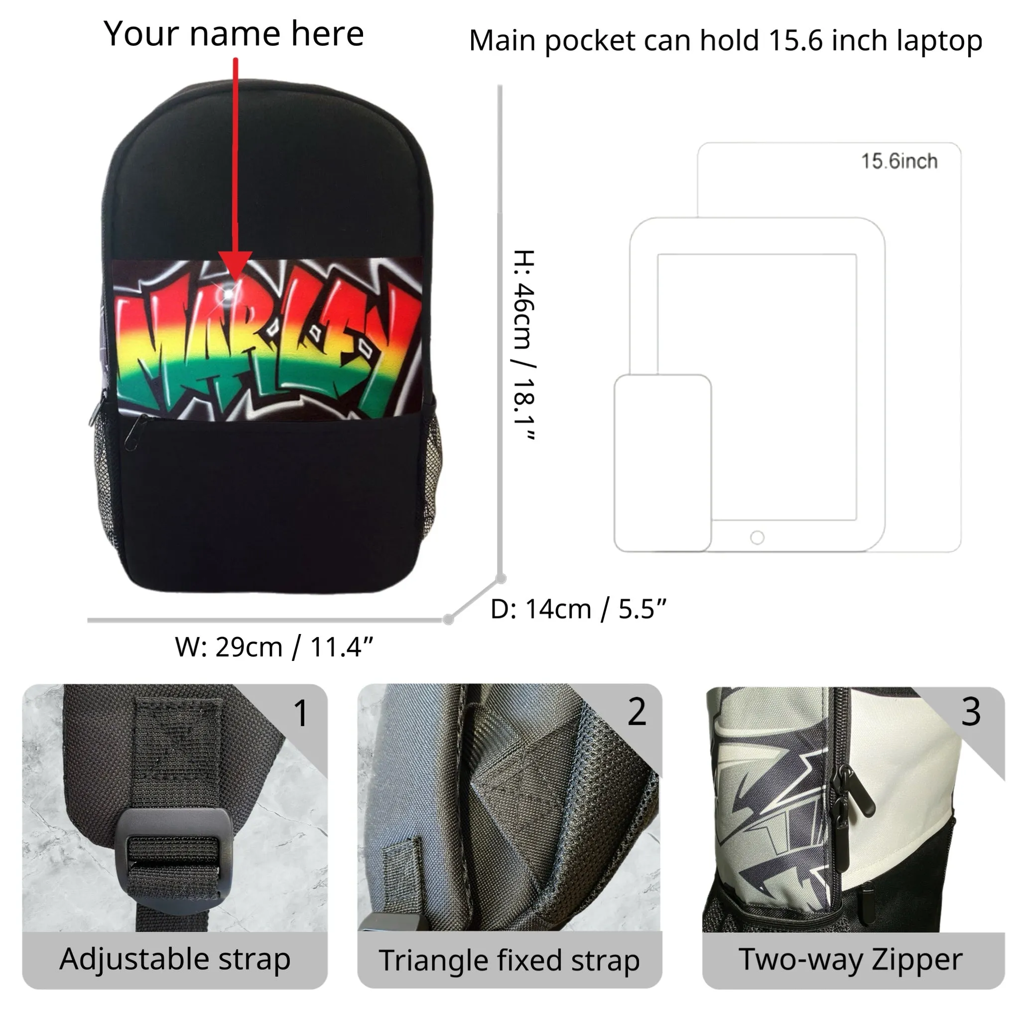 Rasta Style Backpack (6B)