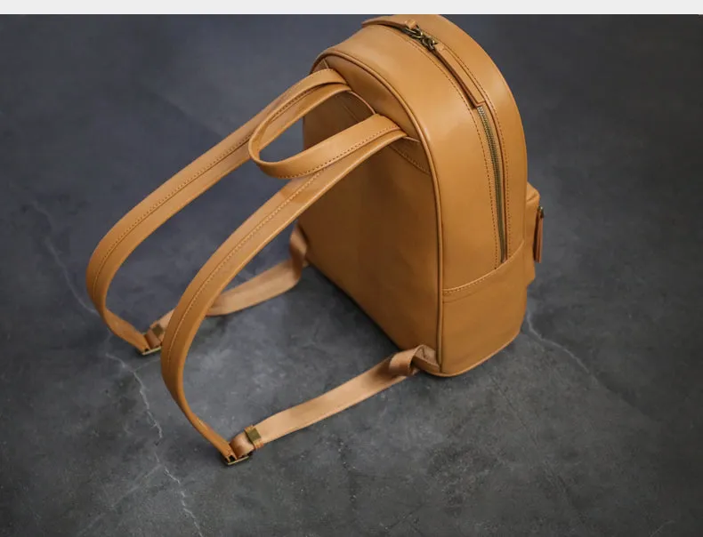 Stylish Womens Small Black Leather Backpack Leather Rucksack