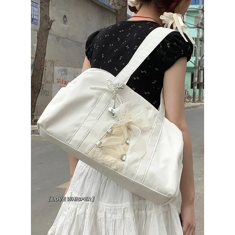TAVIMART  -   Large Capacity Underarm Bag for Women 2024 New Fashion Handbag Nylon Commuter Tote Bags